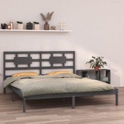 vidaXL Massivholzbett Grau 200x200 cm