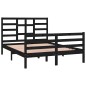 vidaXL Massivholzbett Schwarz 140x190 cm vidaXL Massivholzbett Schwarz 140x190 cm
