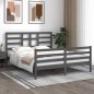 vidaXL Massivholzbett Grau 160x200 cm vidaXL Massivholzbett Grau 160x200 cm