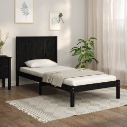 vidaXL Massivholzbett Schwarz Kiefer 75x190 cm