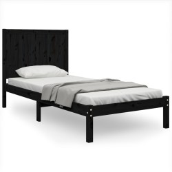 vidaXL Massivholzbett Schwarz Kiefer 75x190 cm