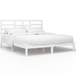 vidaXL Massivholzbett Weiß 200x200 cm