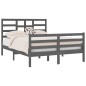 vidaXL Massivholzbett Grau 135x190 cm vidaXL Massivholzbett Grau 135x190 cm