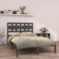 vidaXL Massivholzbett Grau 120x190 cm