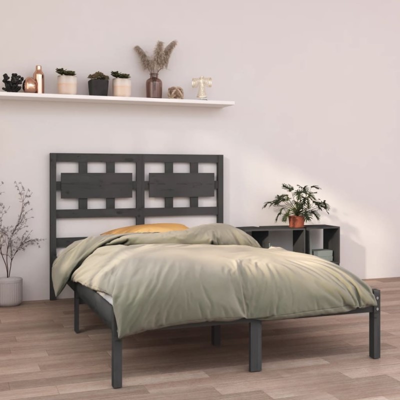 vidaXL Massivholzbett Grau 120x190 cm vidaXL Massivholzbett Grau 120x190 cm