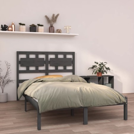 vidaXL Massivholzbett Grau 120x190 cm