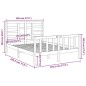 vidaXL Massivholzbett Grau 140x190 cm vidaXL Massivholzbett Grau 140x190 cm