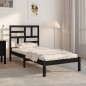 vidaXL Massivholzbett Schwarz 75x190 cm vidaXL Massivholzbett Schwarz 75x190 cm