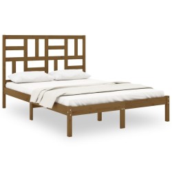 vidaXL Massivholzbett Honigbraun 140x190 cm