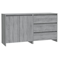vidaXL 2-tlg. Sideboard Grau Sonoma Holzwerkstoff