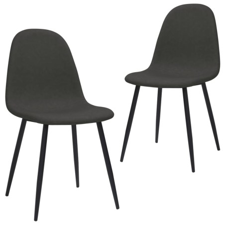 Esszimmerstühle 2 Stk. 45x54,5x87 cm Schwarz Kunstleder