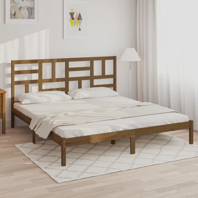 vidaXL Massivholzbett Honigbraun 200x200 cm vidaXL Massivholzbett Honigbraun 200x200 cm