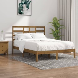 vidaXL Massivholzbett Honigbraun 140x200 cm