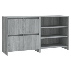 vidaXL 2-tlg. Sideboard Grau Sonoma Holzwerkstoff