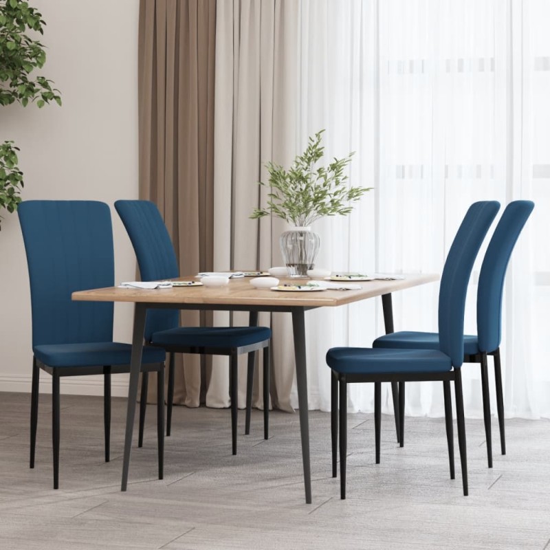 vidaXL Esszimmerstühle 4 Stk. Blau Samt vidaXL Esszimmerstühle 4 Stk. Blau Samt