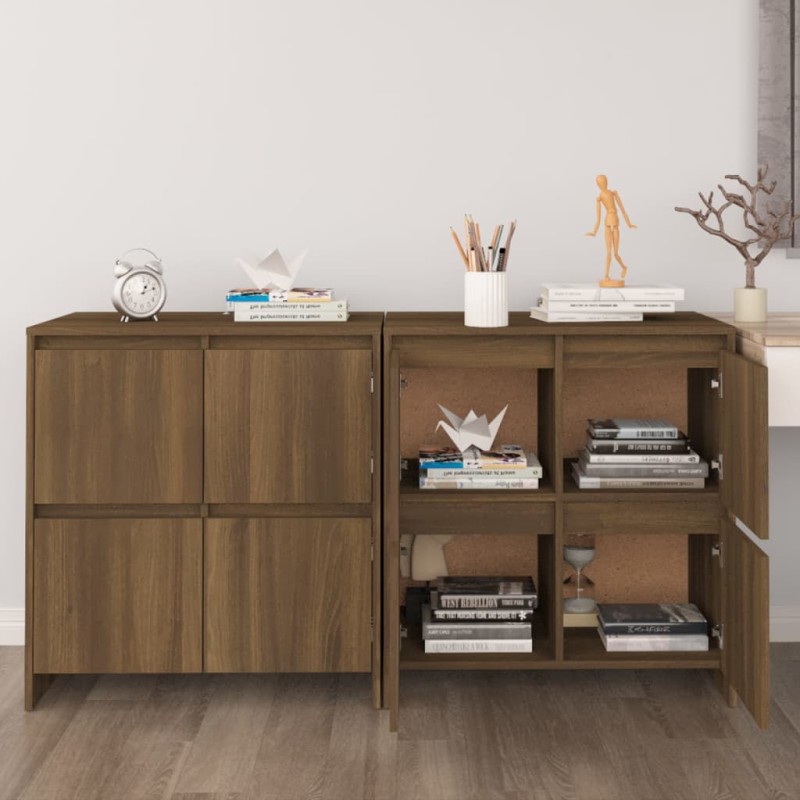 vidaXL Sideboards 2 Stk. Eiche Braun 70x41x75 cm Holzwerkstoff vidaXL Sideboards 2 Stk. Eiche Braun 70x41x75 cm Holzwerkstoff