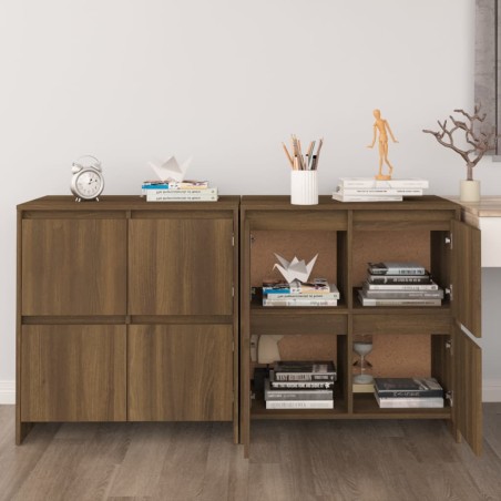 vidaXL Sideboards 2 Stk. Eiche Braun 70x41x75 cm Holzwerkstoff