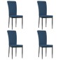 vidaXL Esszimmerstühle 4 Stk. Blau Samt vidaXL Esszimmerstühle 4 Stk. Blau Samt