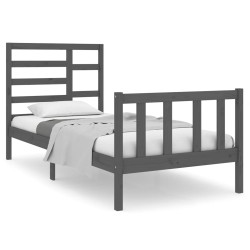 vidaXL Massivholzbett Grau 90x190 cm