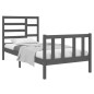 vidaXL Massivholzbett Grau 90x190 cm vidaXL Massivholzbett Grau 90x190 cm