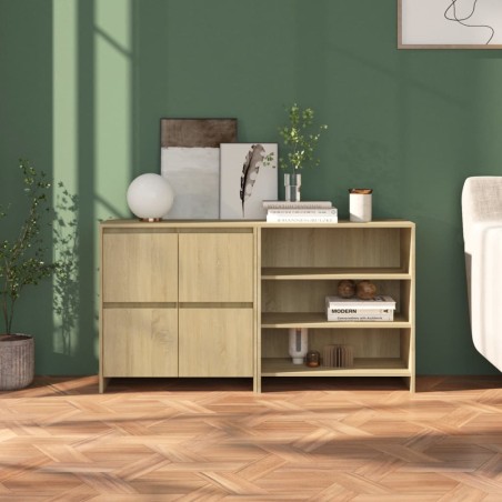 vidaXL 2-tlg. Sideboard Sonoma-Eiche Holzwerkstoff