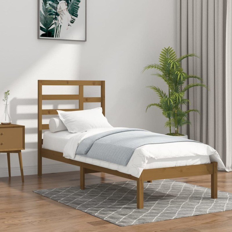 vidaXL Massivholzbett Honigbraun 75x190 cm vidaXL Massivholzbett Honigbraun 75x190 cm