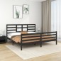 vidaXL Massivholzbett Schwarz 200x200 cm vidaXL Massivholzbett Schwarz 200x200 cm