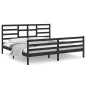 vidaXL Massivholzbett Schwarz 200x200 cm vidaXL Massivholzbett Schwarz 200x200 cm