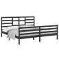 vidaXL Massivholzbett Schwarz 200x200 cm vidaXL Massivholzbett Schwarz 200x200 cm