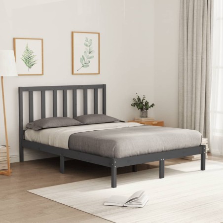 vidaXL Massivholzbett Grau 120x200 cm
