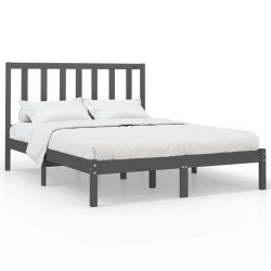 vidaXL Massivholzbett Grau 120x200 cm