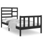 vidaXL Massivholzbett Schwarz 75x190 cm vidaXL Massivholzbett Schwarz 75x190 cm