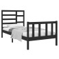 vidaXL Massivholzbett Schwarz 75x190 cm vidaXL Massivholzbett Schwarz 75x190 cm