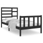 vidaXL Massivholzbett Schwarz 90x190 cm vidaXL Massivholzbett Schwarz 90x190 cm
