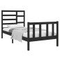 vidaXL Massivholzbett Schwarz 90x190 cm vidaXL Massivholzbett Schwarz 90x190 cm