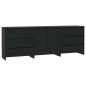 vidaXL 3-tlg. Sideboard Schwarz Holzwerkstoff vidaXL 3-tlg. Sideboard Schwarz Holzwerkstoff