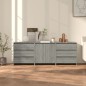 vidaXL 3-tlg. Sideboard Grau Sonoma Holzwerkstoff vidaXL 3-tlg. Sideboard Grau Sonoma Holzwerkstoff