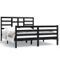 vidaXL Massivholzbett Schwarz 150x200 cm vidaXL Massivholzbett Schwarz 150x200 cm