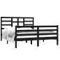 vidaXL Massivholzbett Schwarz 150x200 cm vidaXL Massivholzbett Schwarz 150x200 cm