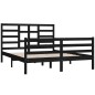 vidaXL Massivholzbett Schwarz 150x200 cm vidaXL Massivholzbett Schwarz 150x200 cm