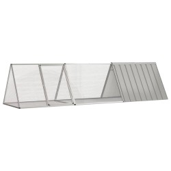 vidaXL Kaninchenkäfig Grau 302,5x80,5x71 cm Verzinkter Stahl
