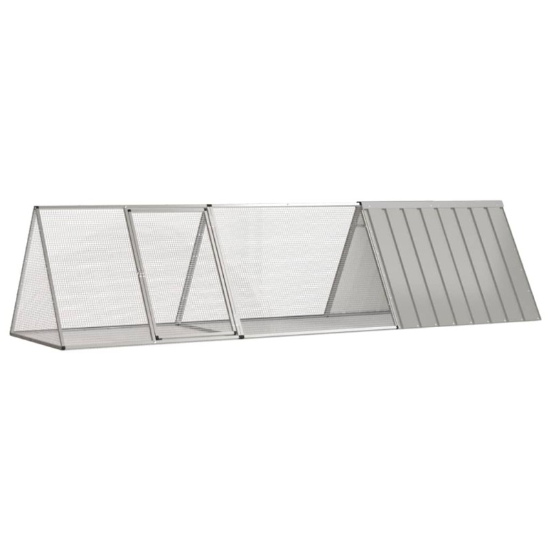 vidaXL Kaninchenkäfig Grau 302,5x80,5x71 cm Verzinkter Stahl vidaXL Kaninchenkäfig Grau 302,5x80,5x71 cm Verzinkter Stahl