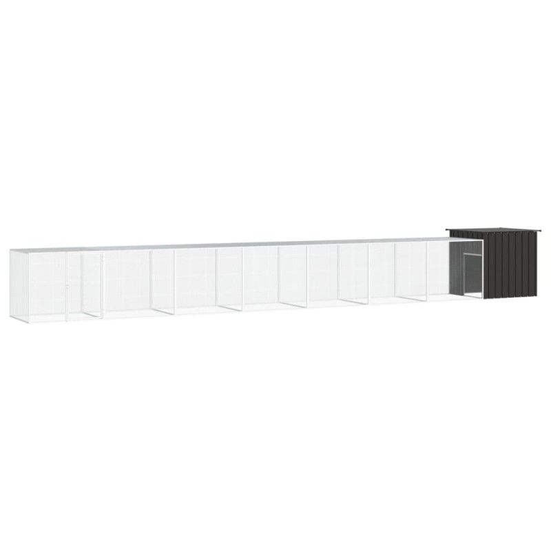 vidaXL Hühnerkäfig Anthrazit 800x91x100 cm Verzinkter Stahl vidaXL Hühnerkäfig Anthrazit 800x91x100 cm Verzinkter Stahl