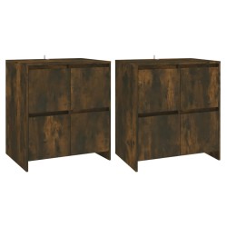 vidaXL Sideboards 2 Stk. Räuchereiche 70x41x75 cm Holzwerkstoff