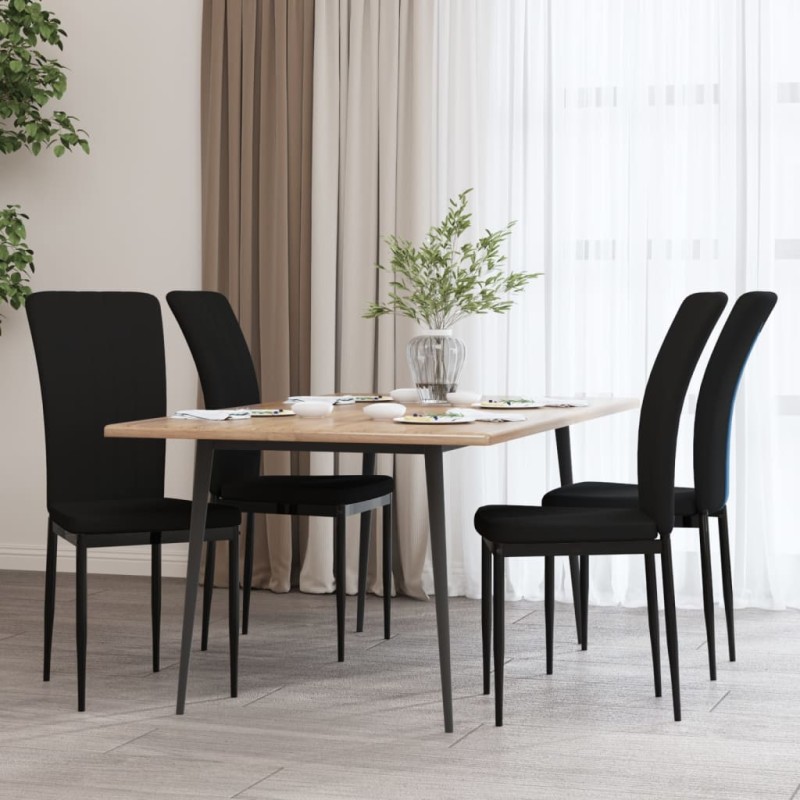 Esszimmerstühle 4 Stk. Schwarz Samt Esszimmerstühle 4 Stk. Schwarz Samt