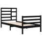 vidaXL Massivholzbett Schwarz 90x200 cm vidaXL Massivholzbett Schwarz 90x200 cm