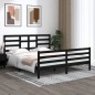 vidaXL Massivholzbett Schwarz 180x200 cm vidaXL Massivholzbett Schwarz 180x200 cm