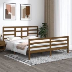 vidaXL Massivholzbett Honigbraun 180x200 cm