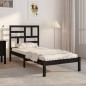 vidaXL Massivholzbett Schwarz 90x190 cm vidaXL Massivholzbett Schwarz 90x190 cm