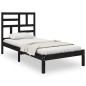 vidaXL Massivholzbett Schwarz 90x190 cm vidaXL Massivholzbett Schwarz 90x190 cm